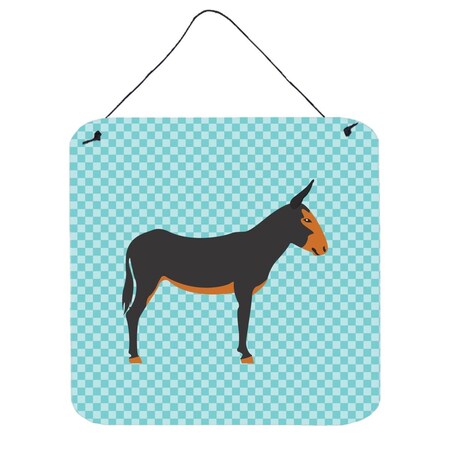 Carolines Treasures Catalan Donkey Blue Check Wall or Door Hanging Prints, 6 x 6 in. BB8029DS66